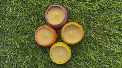 Soy Wax Scented Candle in Ceramic Pot Multicolor Pack of 4